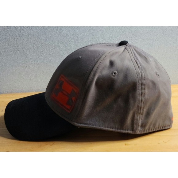 Under Armour Hat Adult Size Gray Black Bill Adjustable Hat Cap - Picture 2 of 6